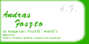 andras foszto business card